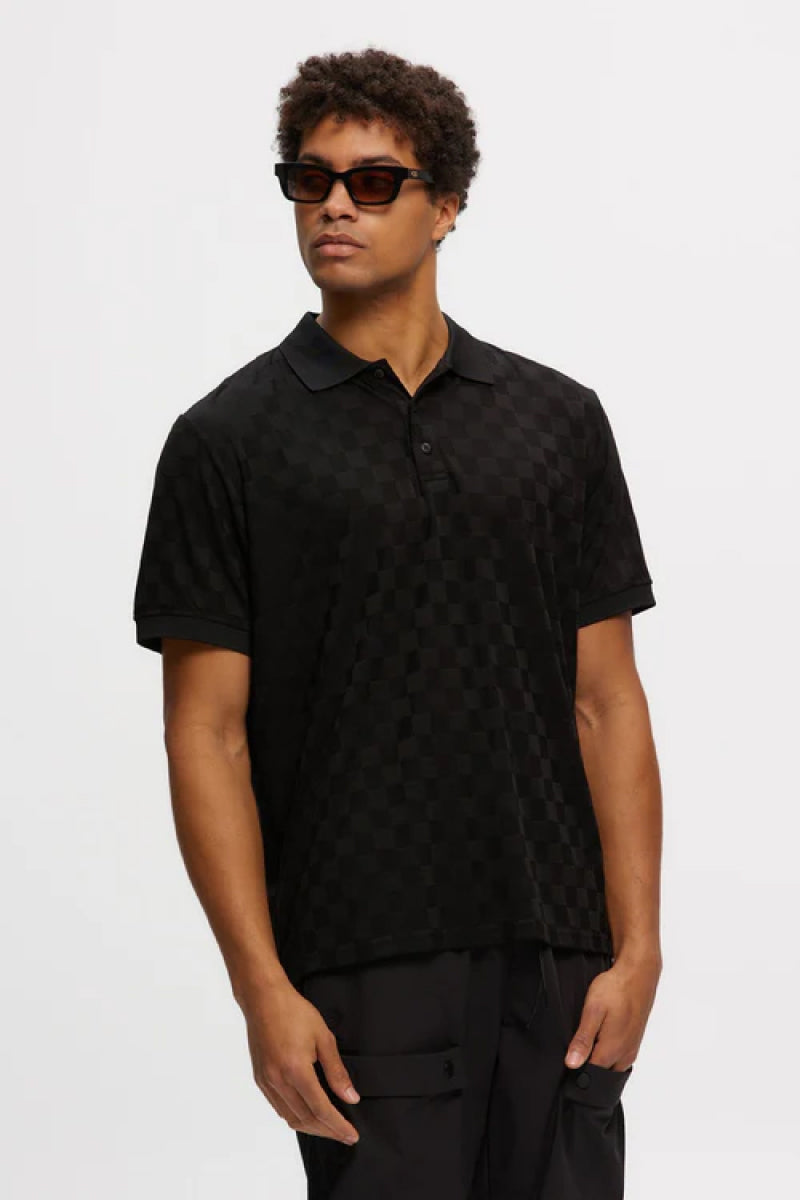 Jacquard Polo - BLK