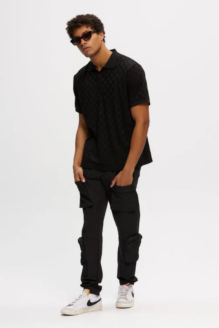 Jacquard Polo - BLK