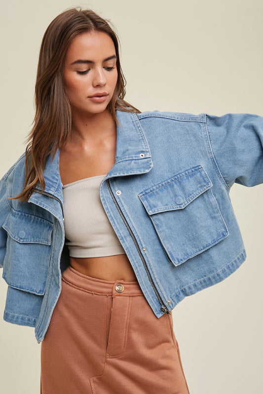 Jaxson Denim Bomber Jacket - DNM