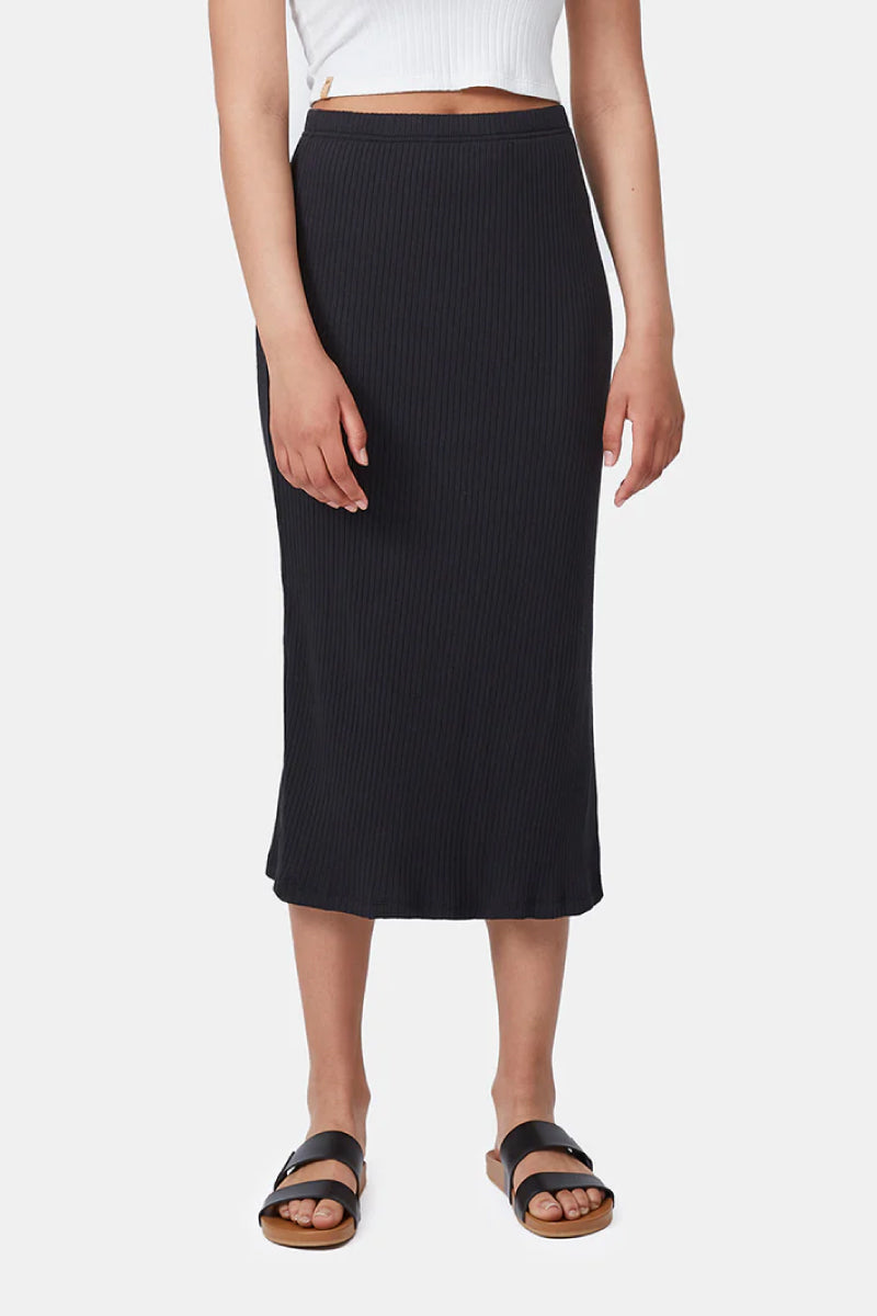 Knit Rib Skirt - BLK