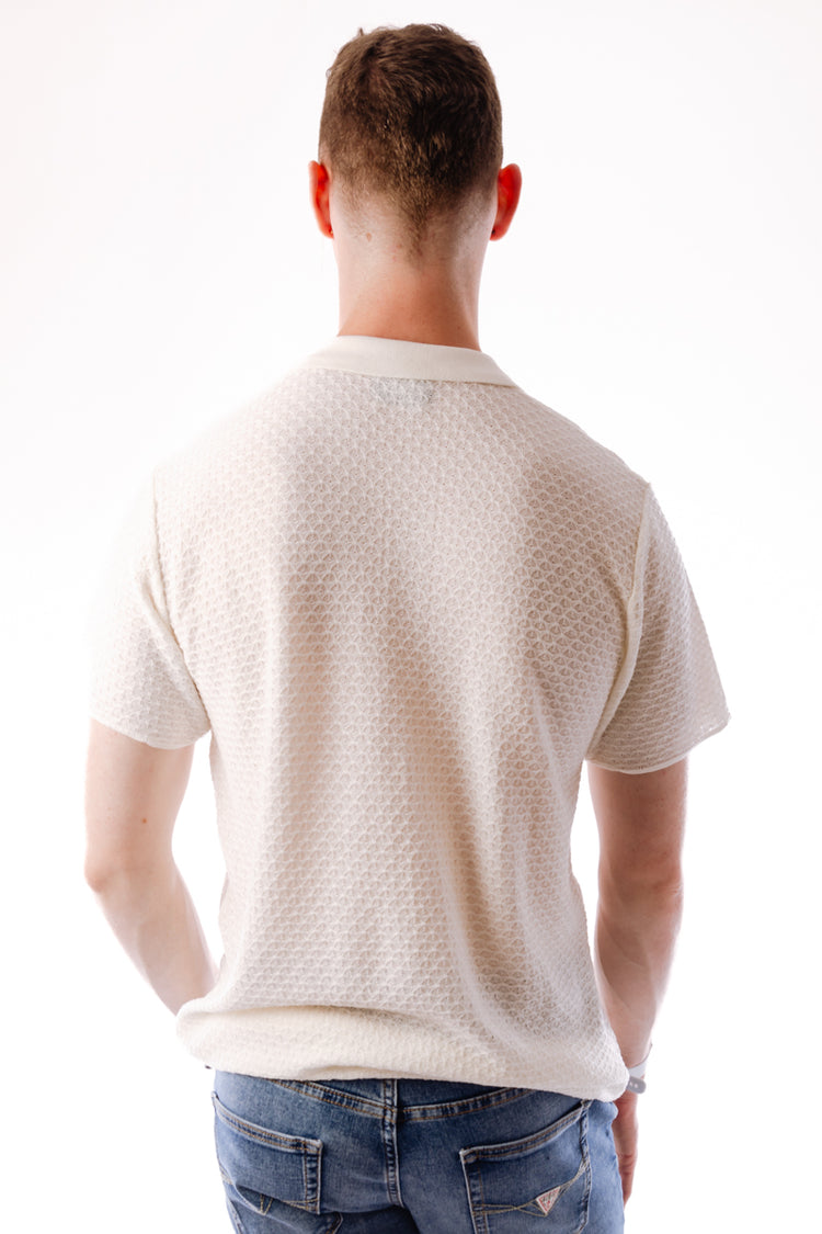 Knitted Polo Shirt - WHT