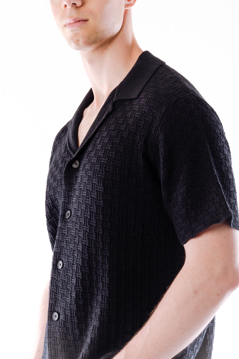 Knitted Yacht Shirt - BLK