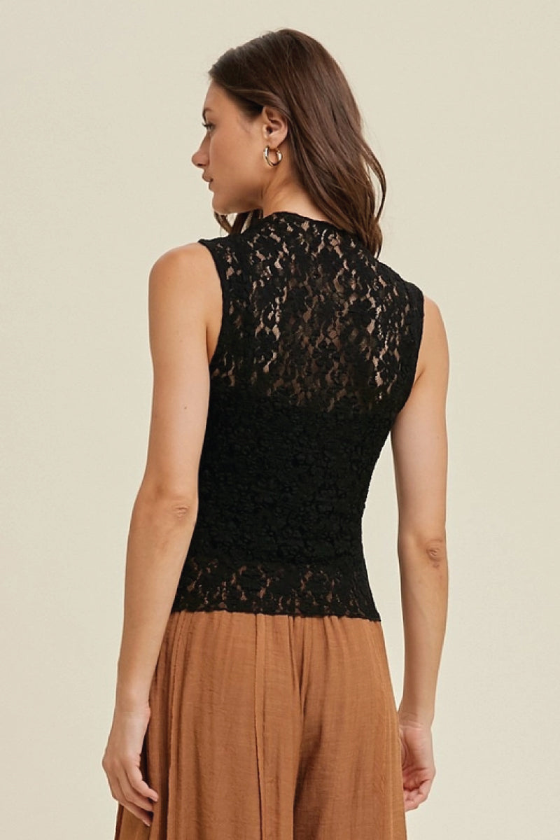 Lace Tank - BLK