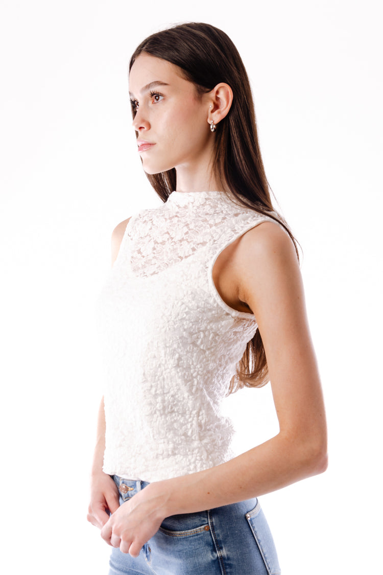 Lace Tank - WHT