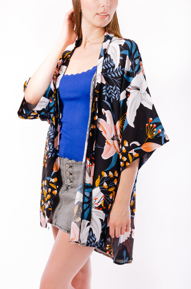 Lilies Kimono - BLK