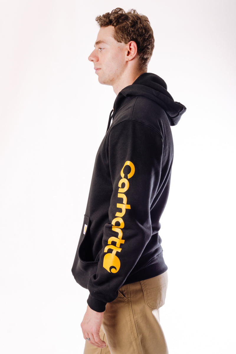 Loose Fit Midweight Graphic Hoodie - BLK