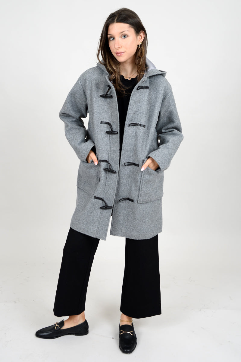 Lulu Melton Duffle Coat - GRY