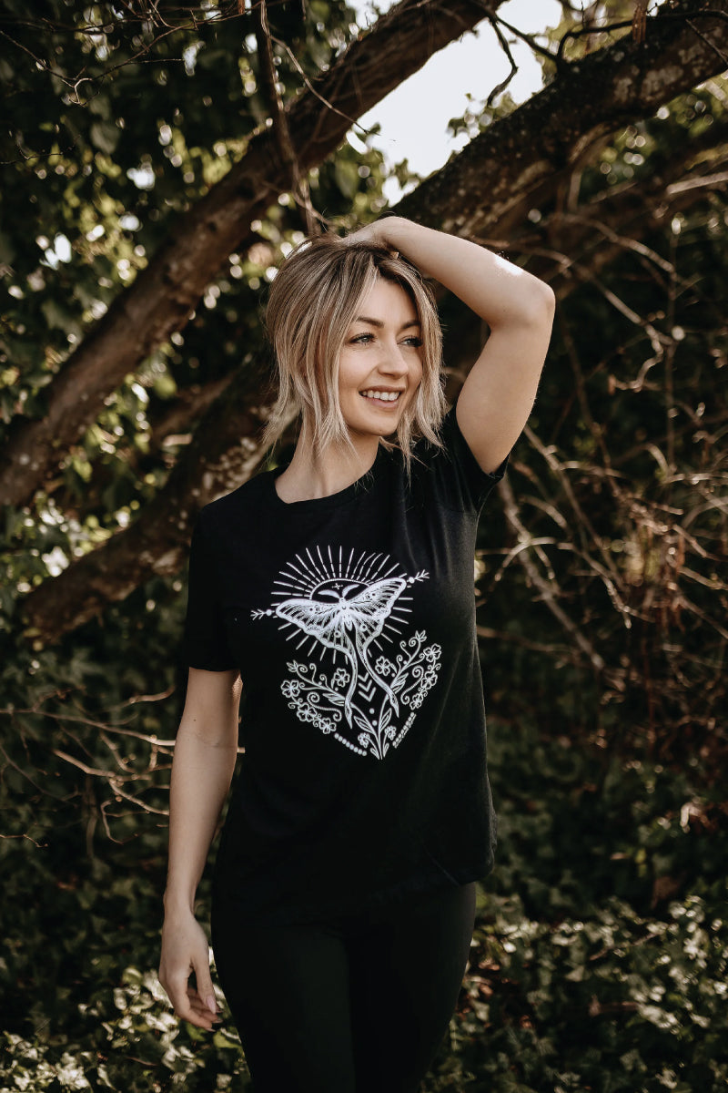 Luna Folk Art Tee - BLK