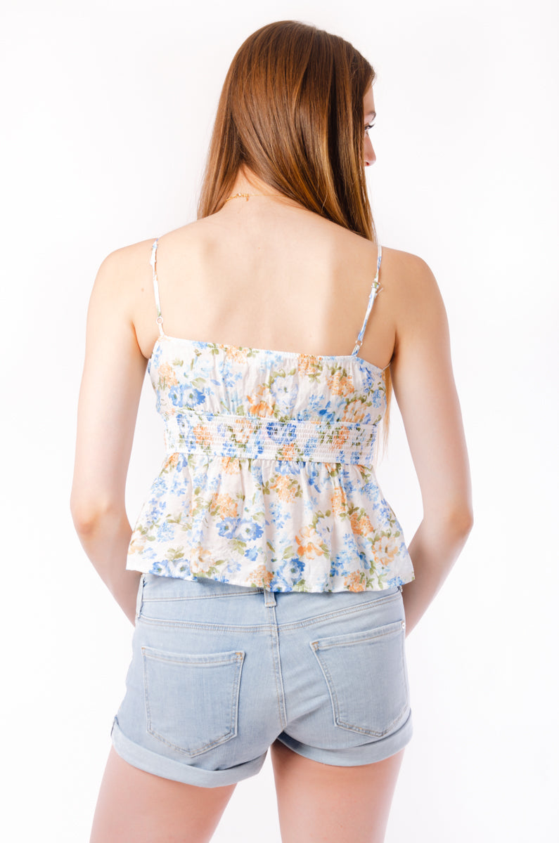 Madeline Peplum Tank - BLU