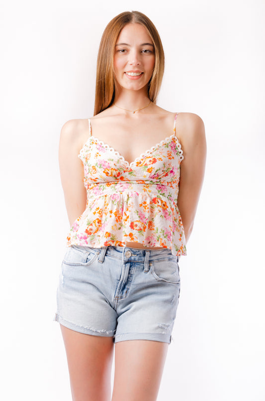 Madeline Peplum Tank - ORG