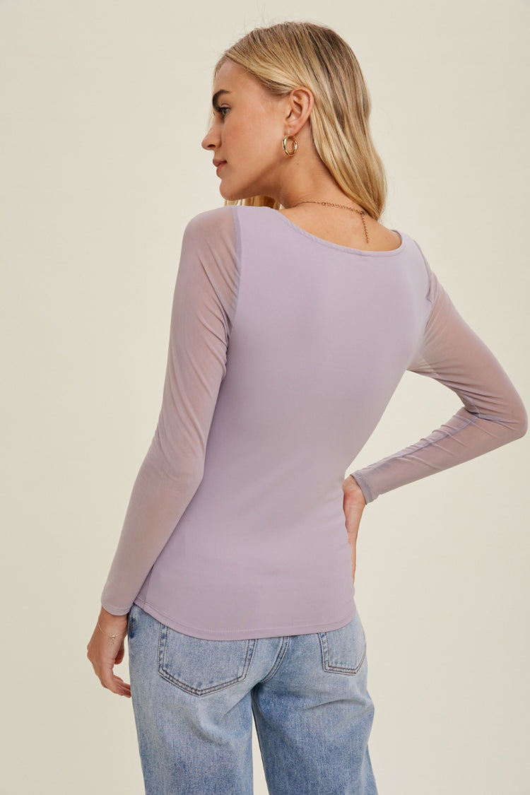 Mesh Long Sleeve Top - MID