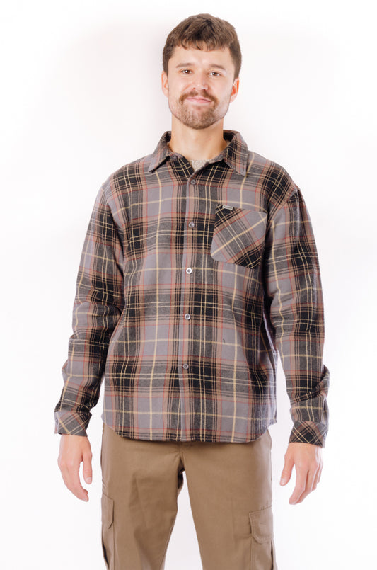 Mid Weight Flannel Shirt - GRY