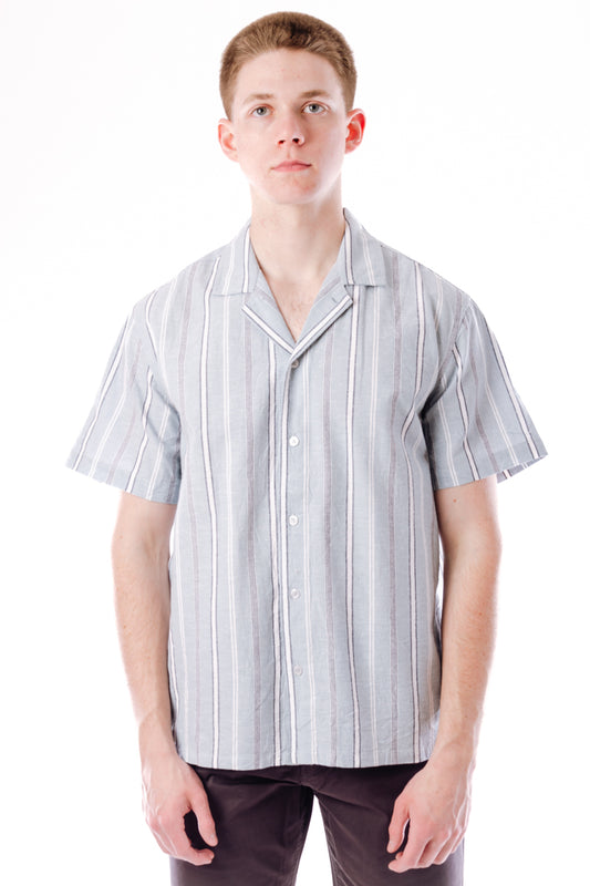 Multi Blue Stripe Short Sleeve Shirt - BLU