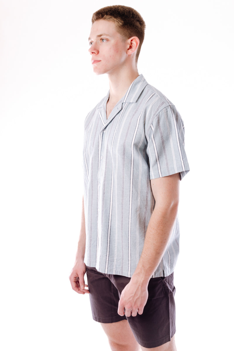 Multi Blue Stripe Short Sleeve Shirt - BLU