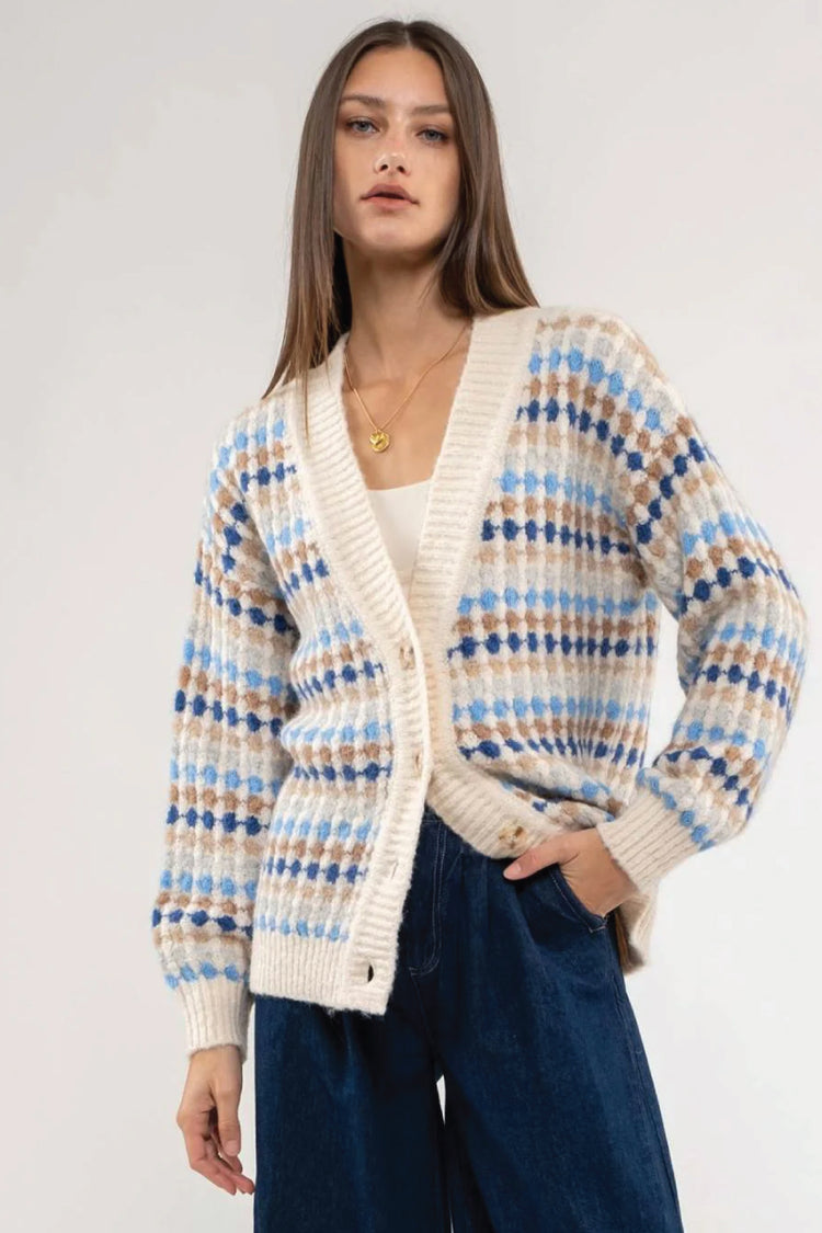 Multicolour Boyfriend Cardigan - BLU