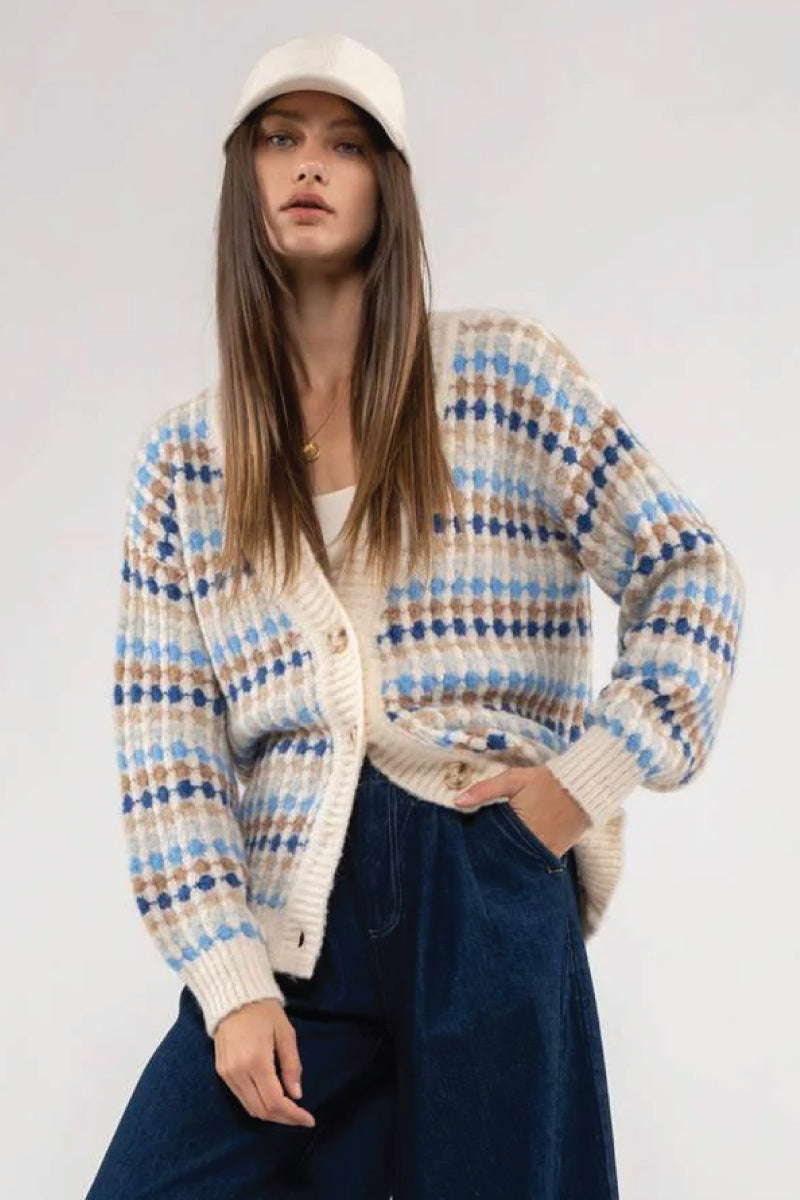 Multicolour Boyfriend Cardigan - BLU