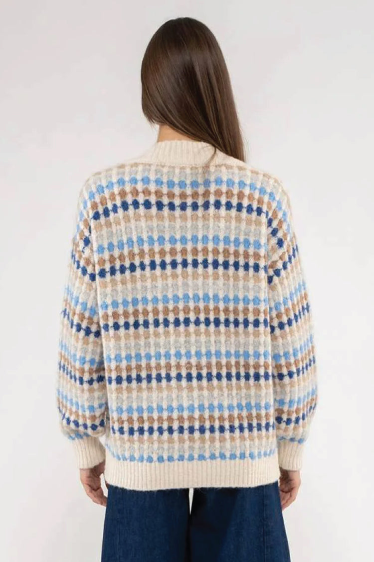 Multicolour Boyfriend Cardigan - BLU