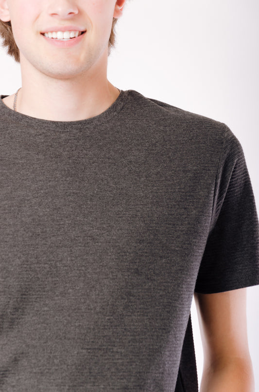 Ottoman Ribbed Tee - BLK