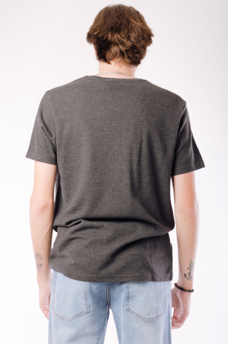 Ottoman Ribbed Tee - BLK