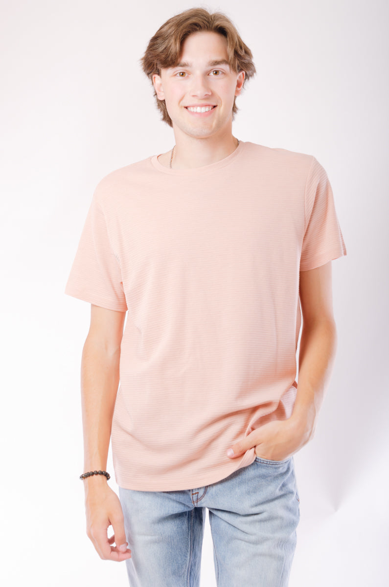 Ottoman Ribbed Tee - PNK