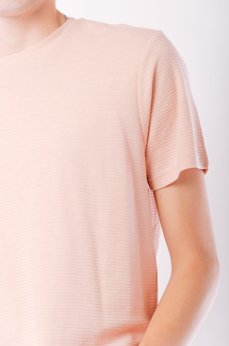 Ottoman Ribbed Tee - PNK