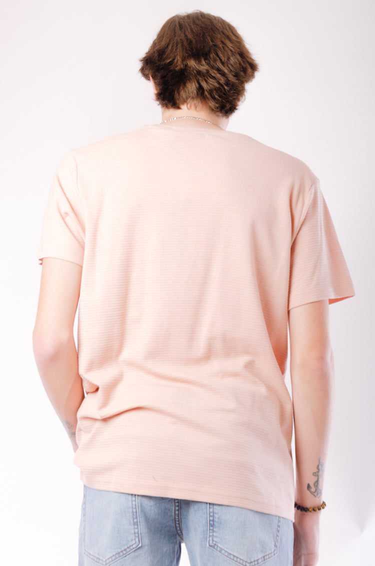 Ottoman Ribbed Tee - PNK