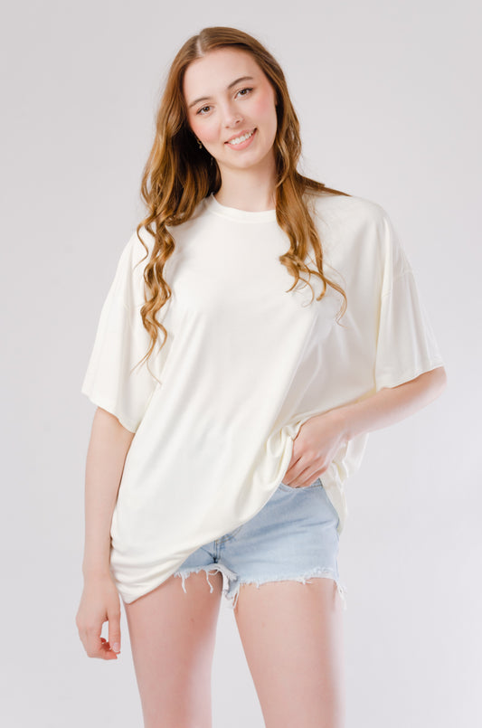 Oversize Crew Tee - WHI