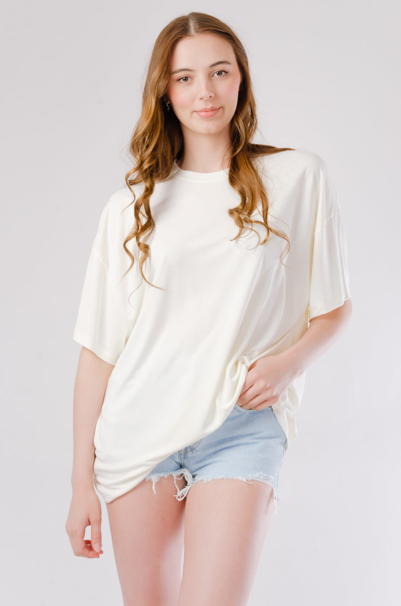 Oversize Crew Tee - WHI