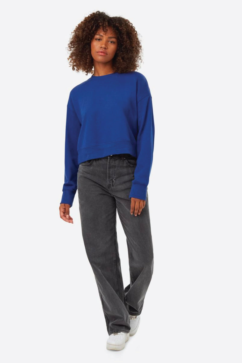 Oversized Cropped Crew - BLU