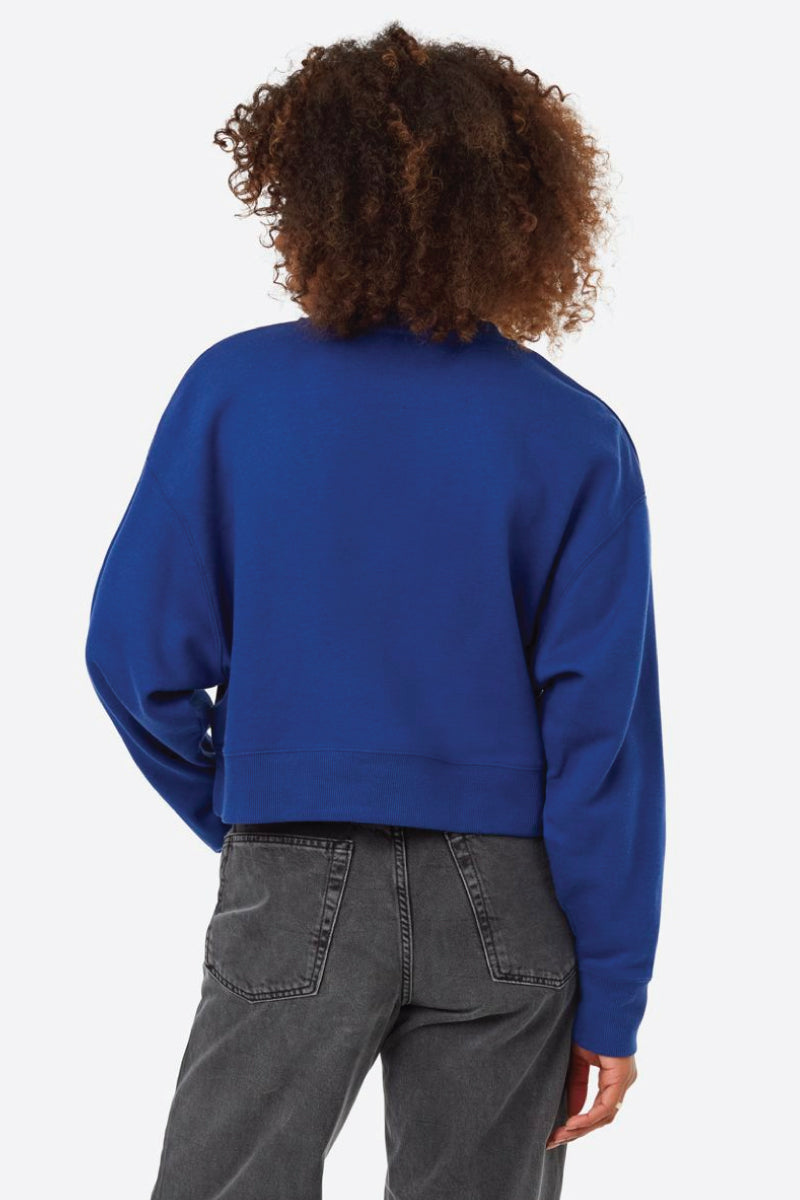 Oversized Cropped Crew - BLU