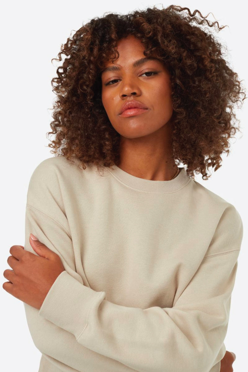 Oversized Cropped Crew - OAK