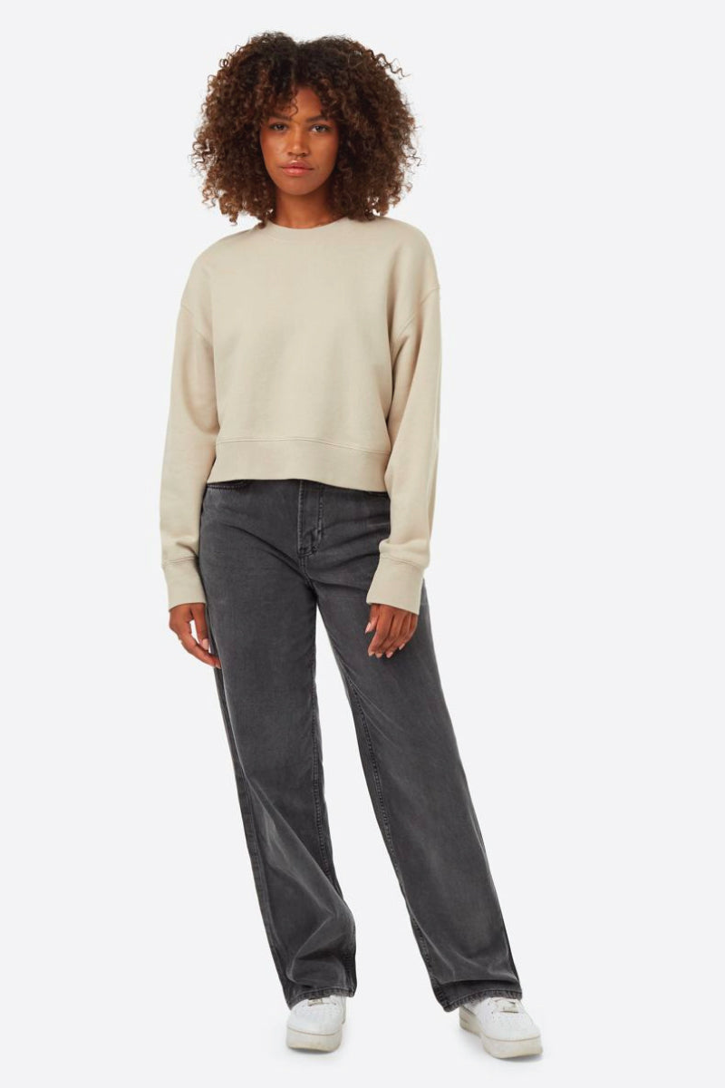 Oversized Cropped Crew - OAK