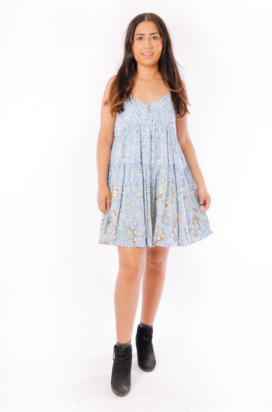 Paisley Babydoll Dress - BLU