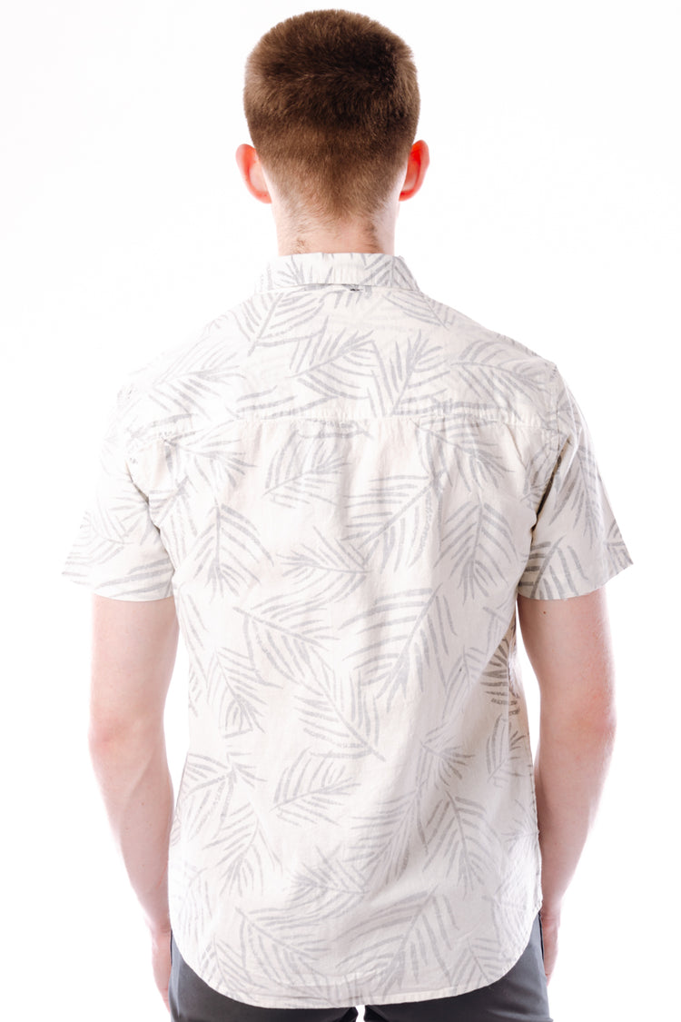 Palm Print Short Sleeve Shirt - WHT