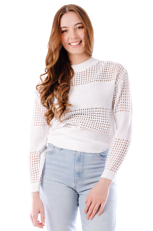 Pamela Open Knit Sweater - WHT