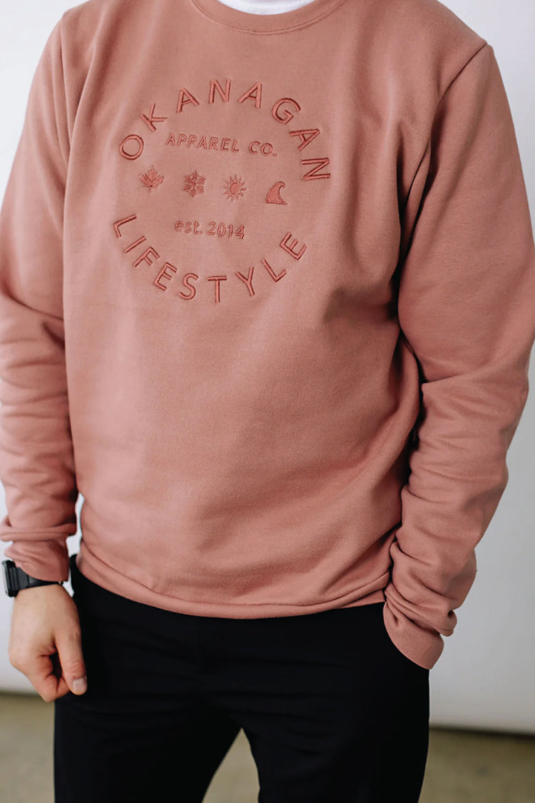 Unisex Peach Community Embroidered Crewneck - PCH