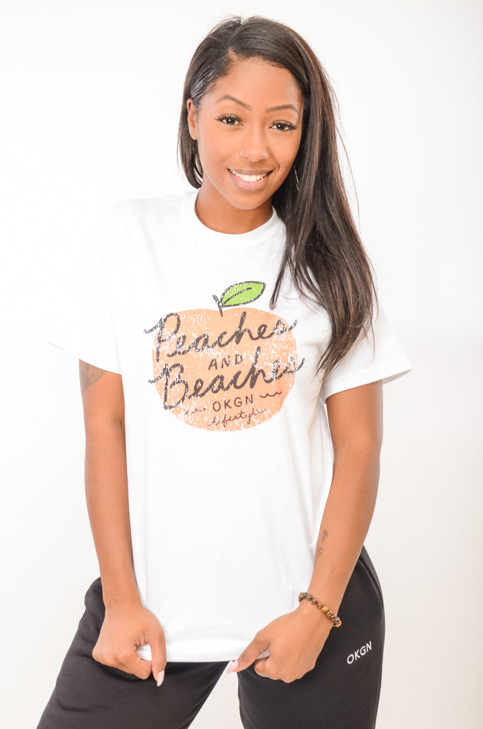 Peaches & Beaches Tee - White