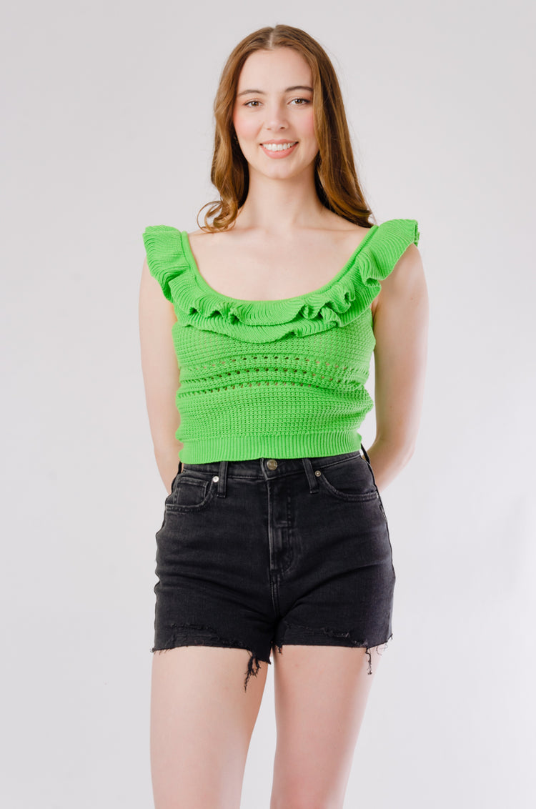 Phoebe Crochet Tank - GRN