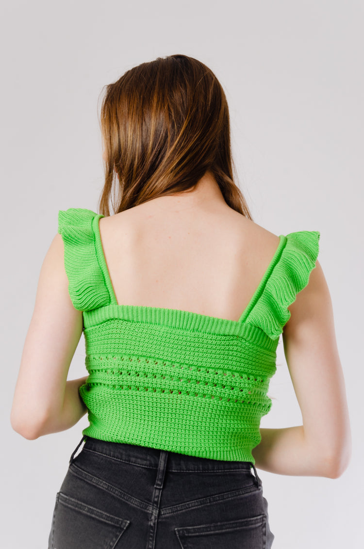 Phoebe Crochet Tank - GRN