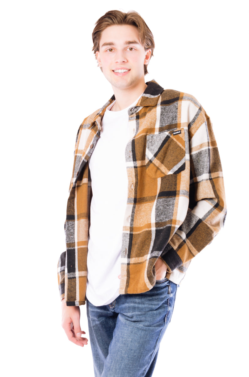 Plaid Performance Flannel Workshirt  - BRN