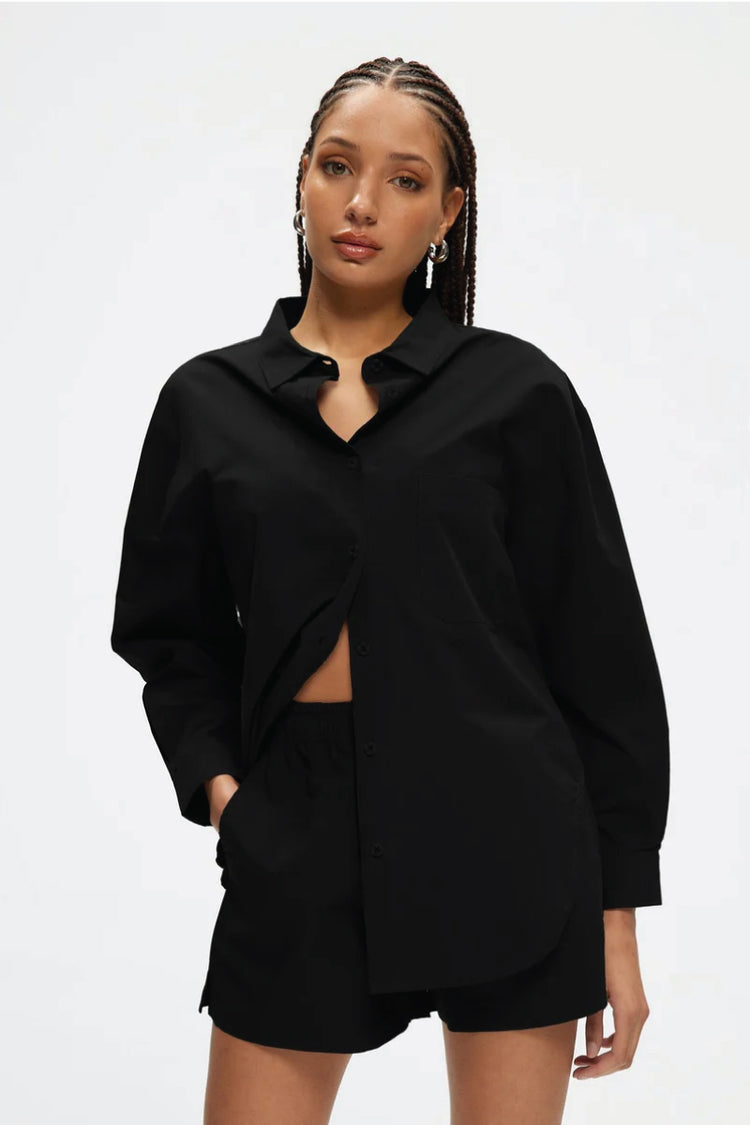 Poplin Oversized Shirt - BLK