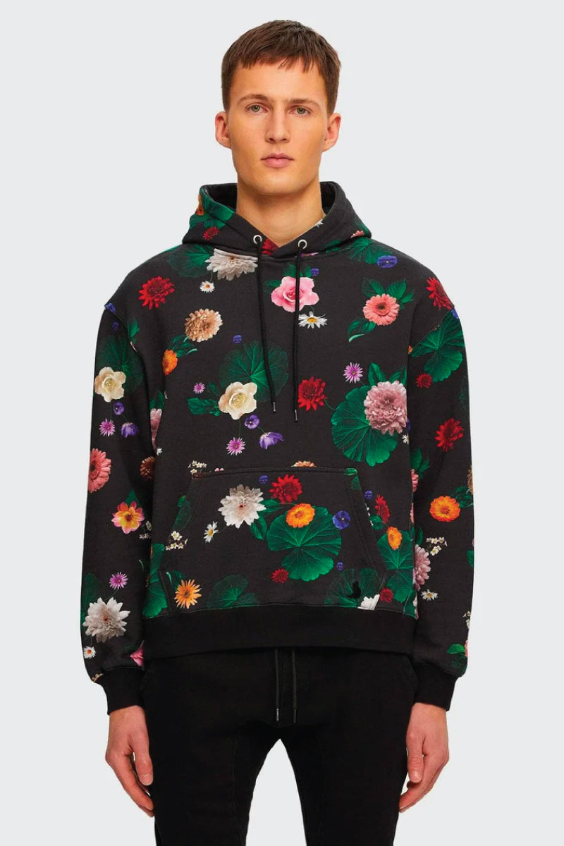 Printed Snap Hoodie - FLR