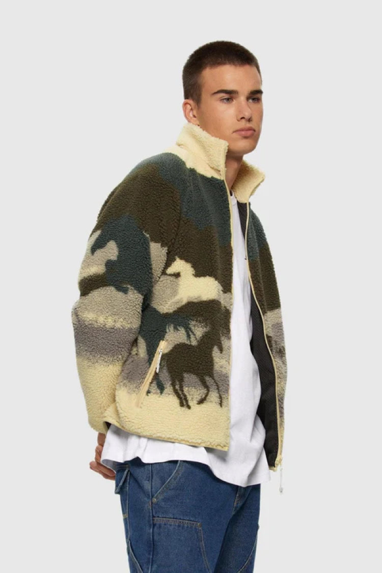 Printed Terry Fleece Jacket - STL