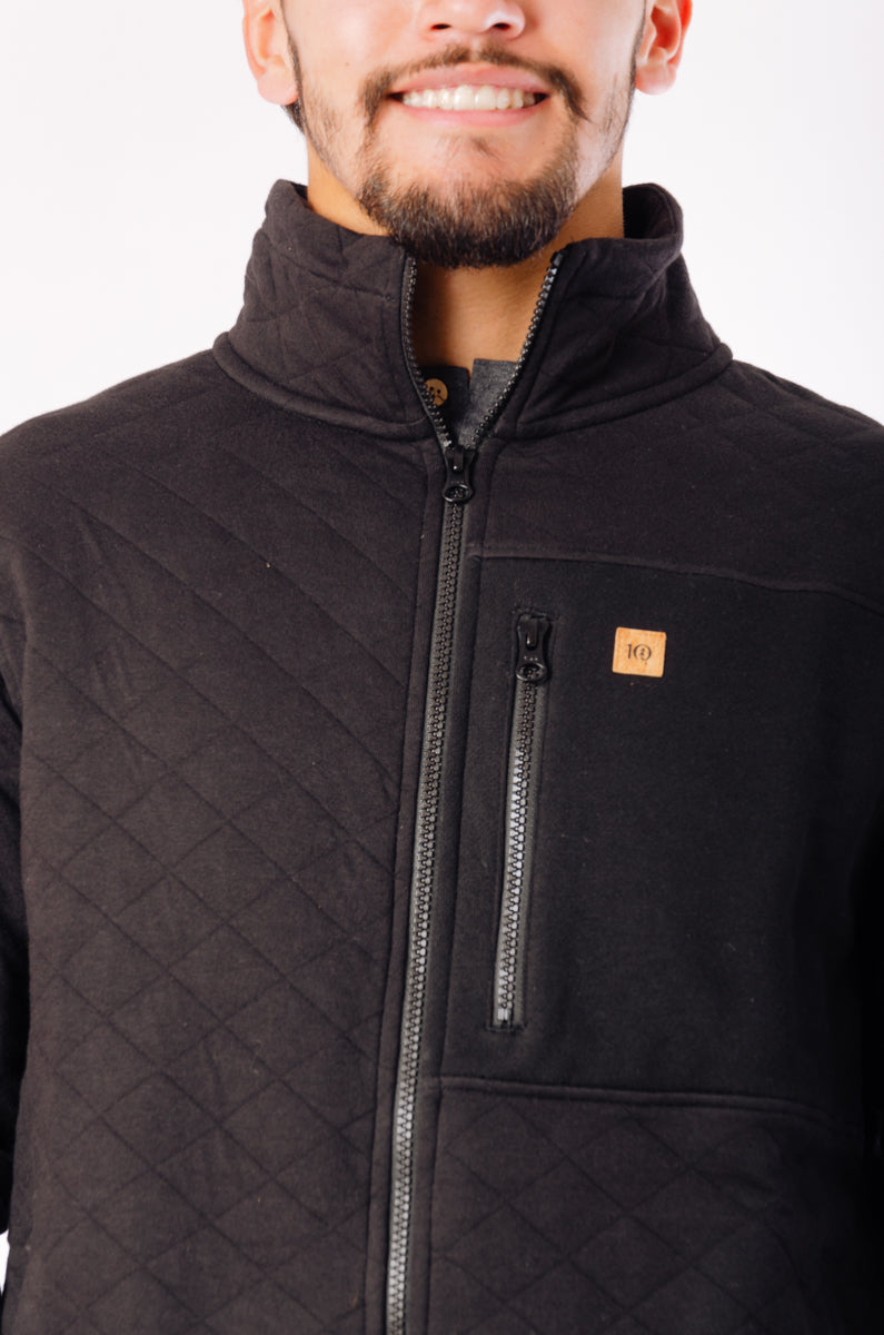 Quilted Full Zip - BLK