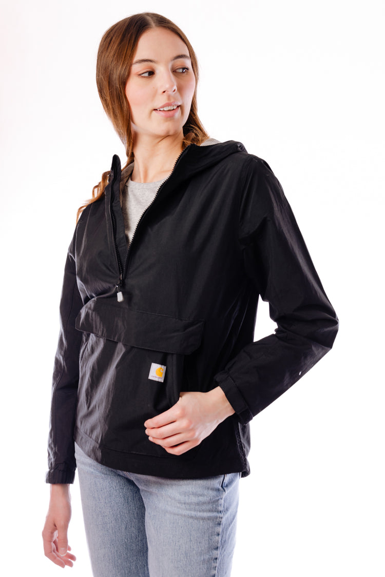 Rain Defender Loose Fit Lightweight Packable Anorak - BLK