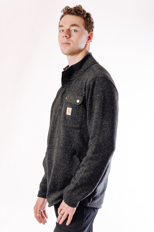 Relaxed Fit Quarterzip Sweater - BLK