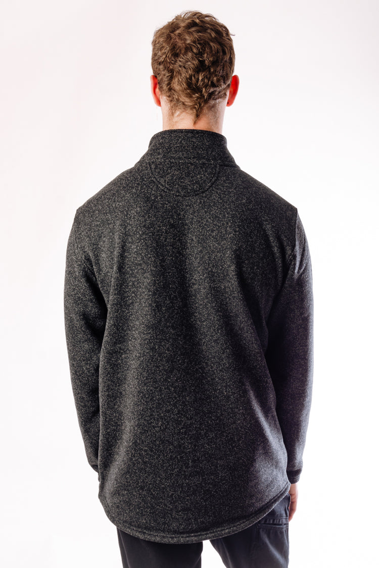 Relaxed Fit Quarterzip Sweater - BLK