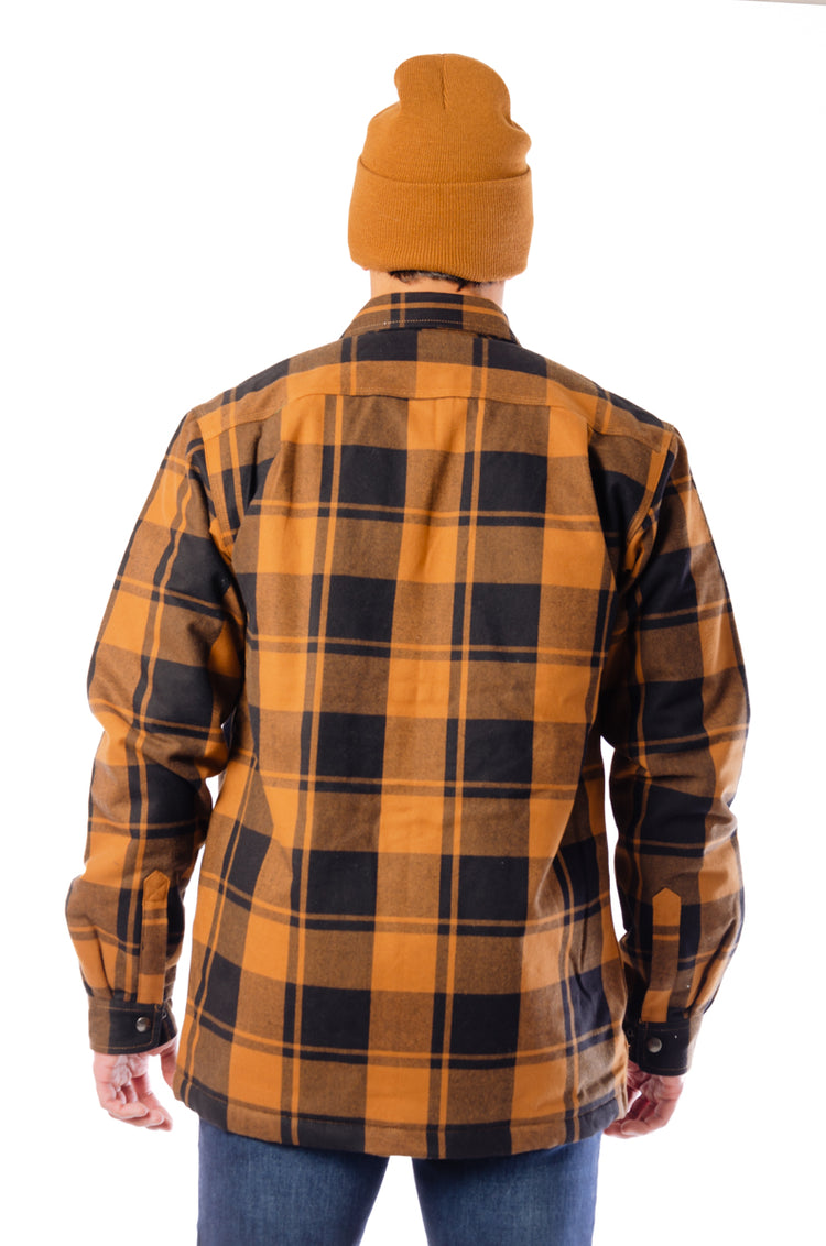 Relaxed Flannel Sherpa Jacket - BRN