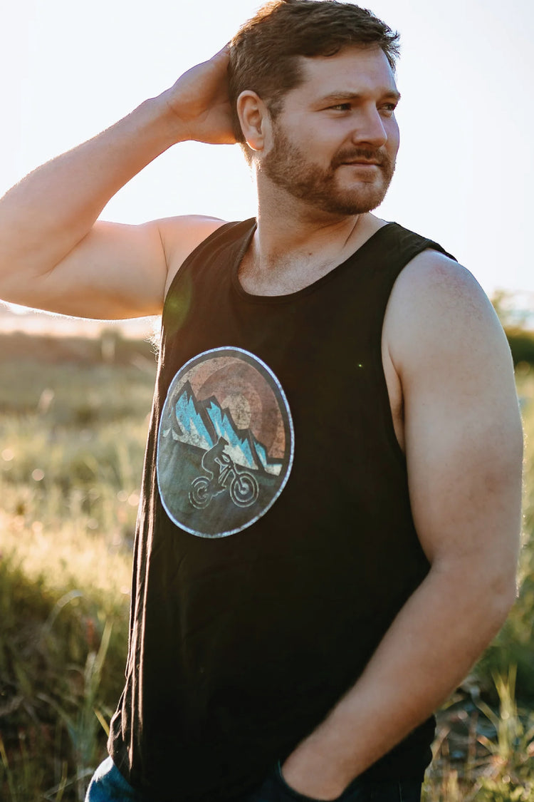 Retro Mountain Biker Tank - BLK