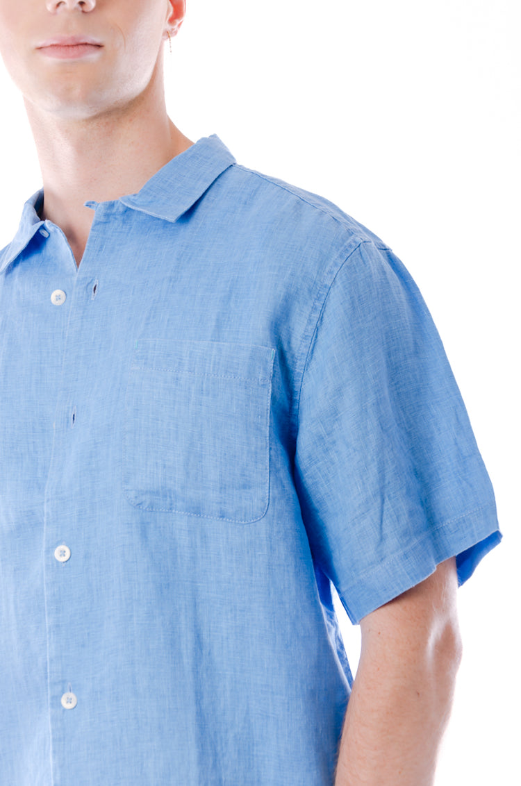 Sea Glass Linen Camp Shirt - BLY